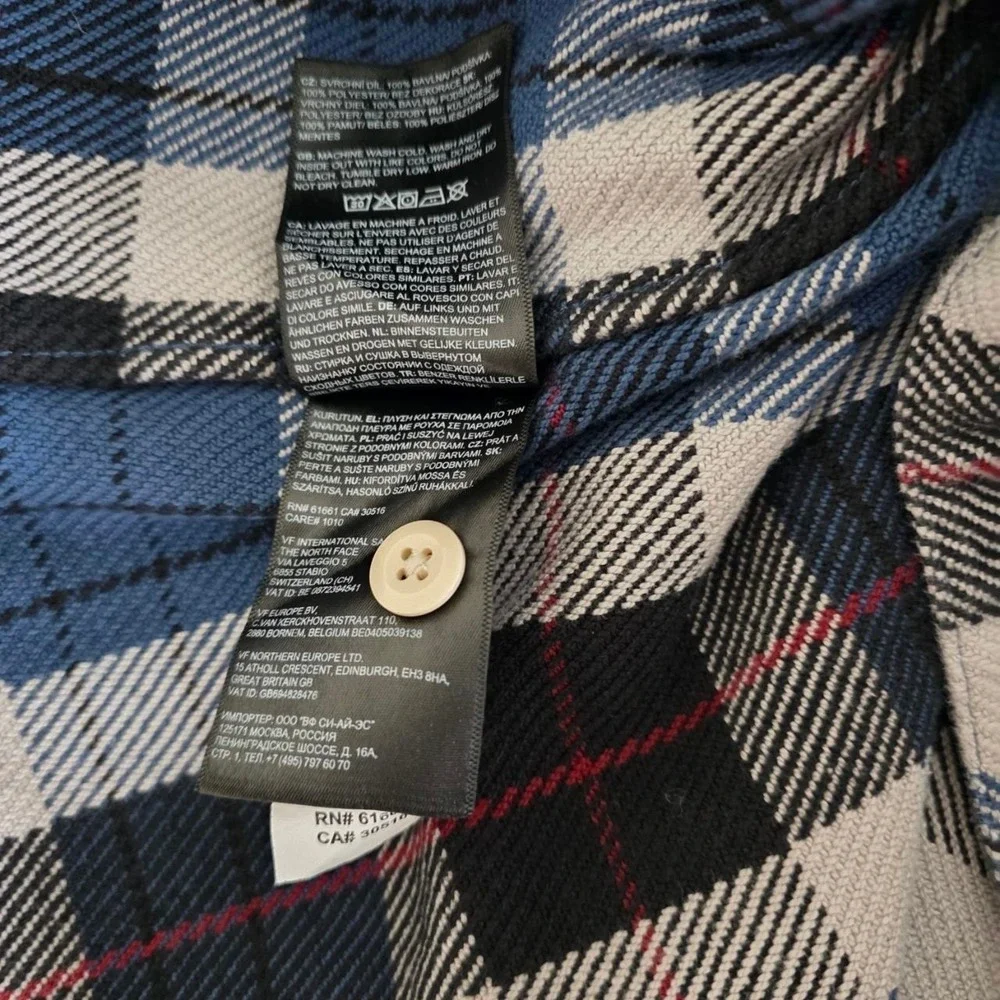 The‎ North Face Plaid Flannel Shirt Mens XL Blue Black Red Button Up Long Sleeve